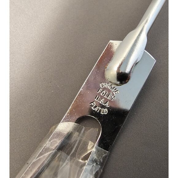 Vintage Foley 2-Prong Serving/Carving Fork Chrome Plated - 12” Long - USA - Picture 3 of 8